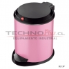 BASURERO PEDAL ACERO TAPA PLASTICA 13LTS. ROSADO