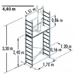 ANDAMIO DE ALUMINIO 4.40 METROS