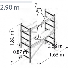 ANDAMIO DE ALUMINIO 2.90 METROS
