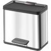 BASURERO RECICLAJE TRIPLE RECIPIENTE PEDAL ACERO INOX. 33 LTS. METAL